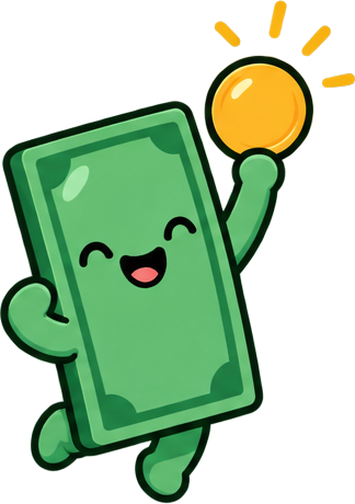 Netty cheering with a coin